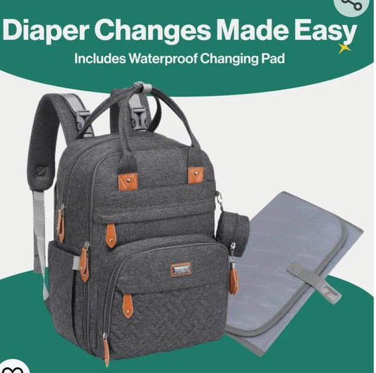 BabbleRoo Waterproof Diaper Bag Backpack - Baby