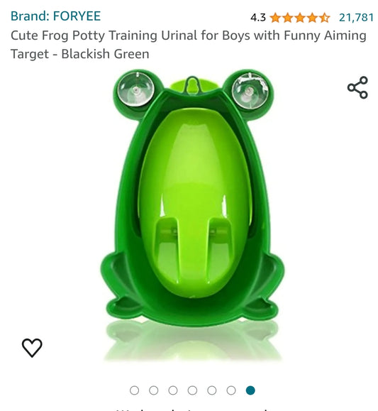 Frog Potty Training Urinal for Toddler Boys with Funny Aiming Target, Frog Pee Training (Green)