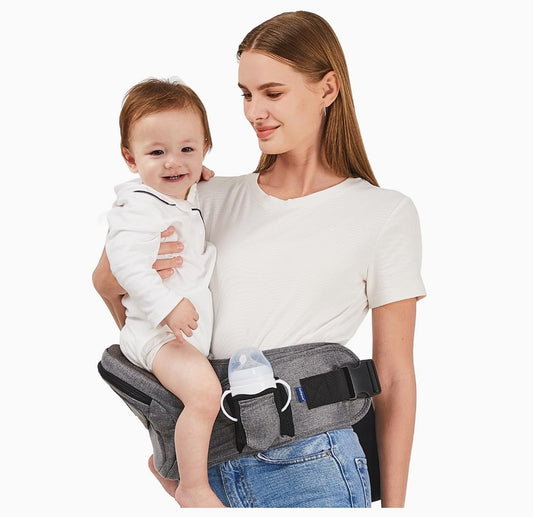 Baby Hip Carrier with Seat, Toddler Hip Carrier for Baby Child with Adjustable Long Waistbands, Ergonomic No-Slipped Seat Perfect for Newborns to Toddlers, Various Pockets,